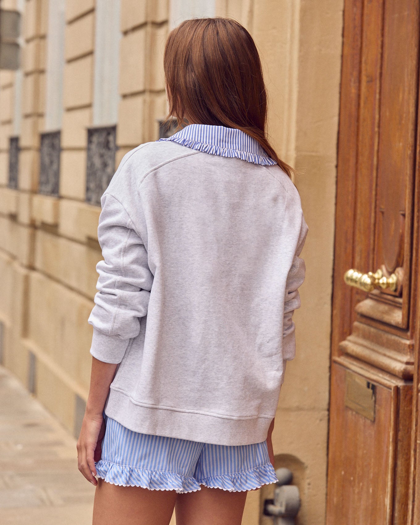 Shorts Velouté stripes blue and white My Melody