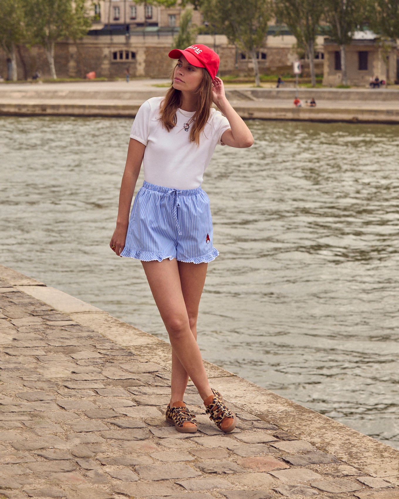 Shorts Velouté stripes blue and white My Melody