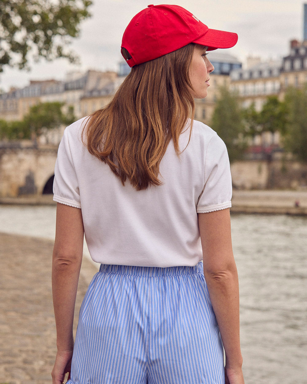 Shorts Velouté stripes blue and white My Melody