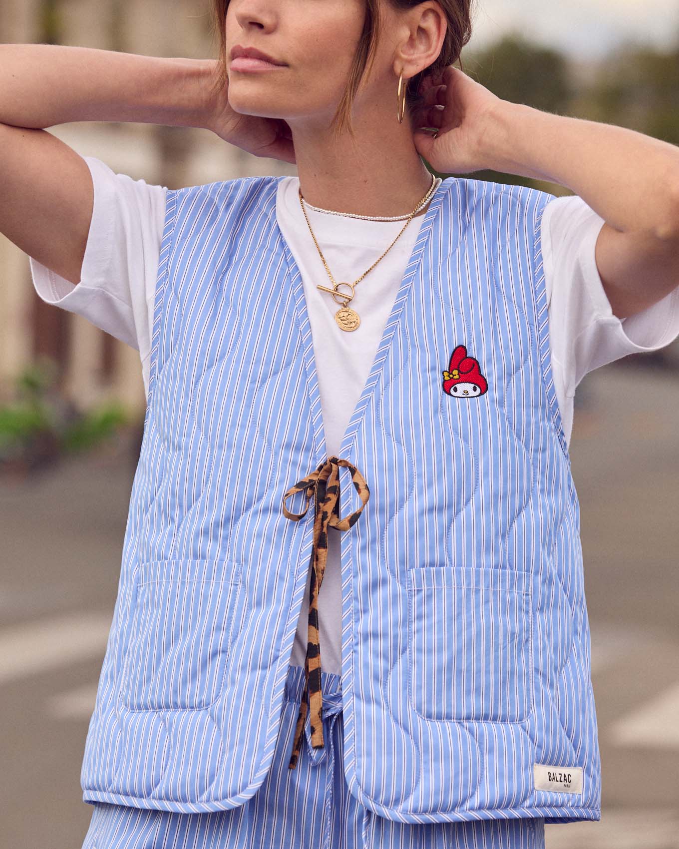 Vest Nuance stripes blue and white My Melody
