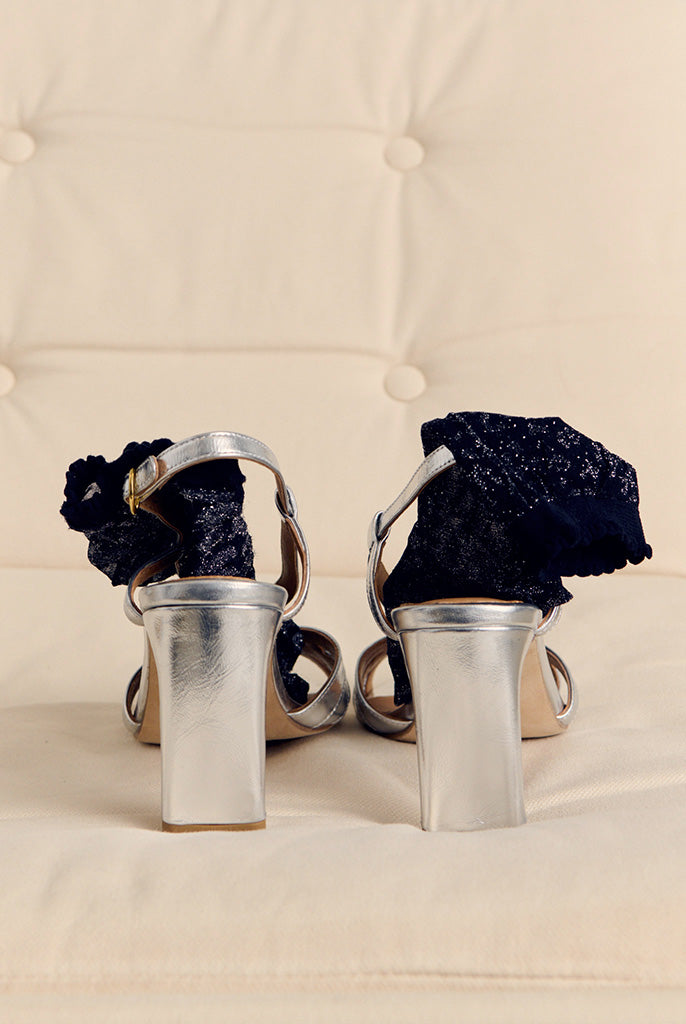 Socquette Maya black iridescent