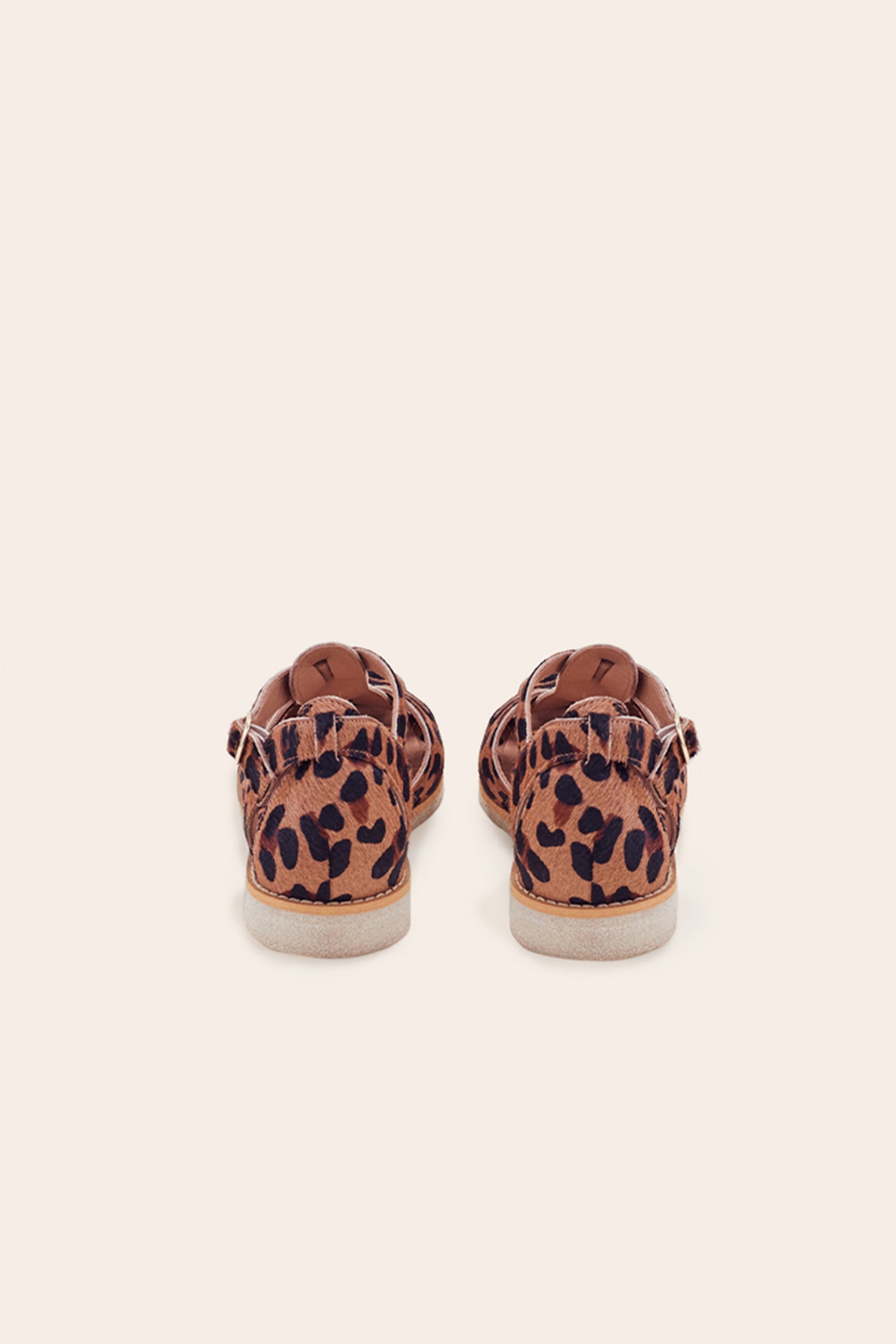 Sandals Écume pony leopard coffee