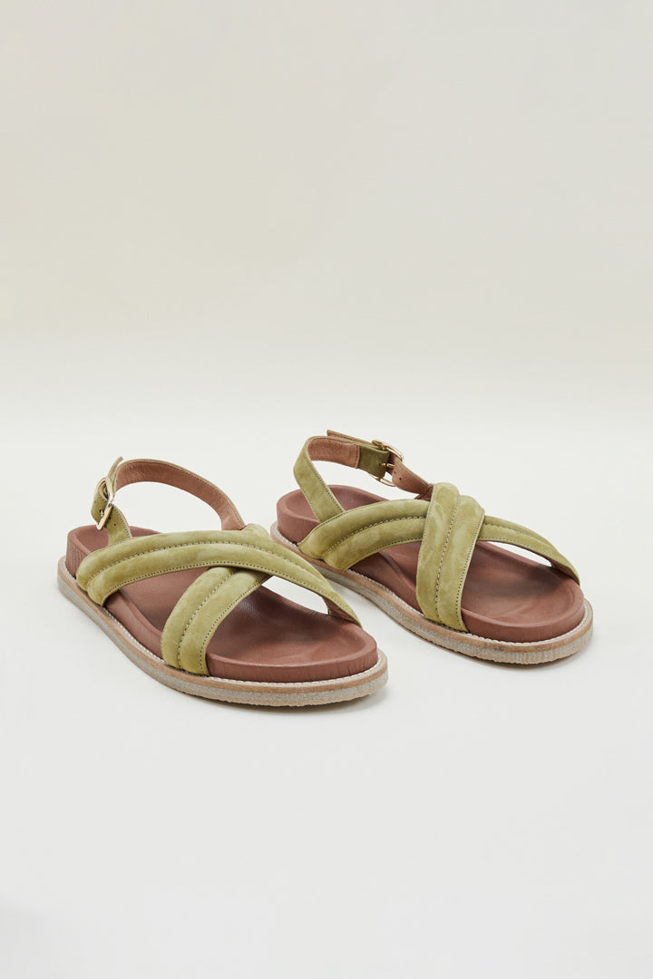 Khaki nubuck Petra sandals Balzac Paris