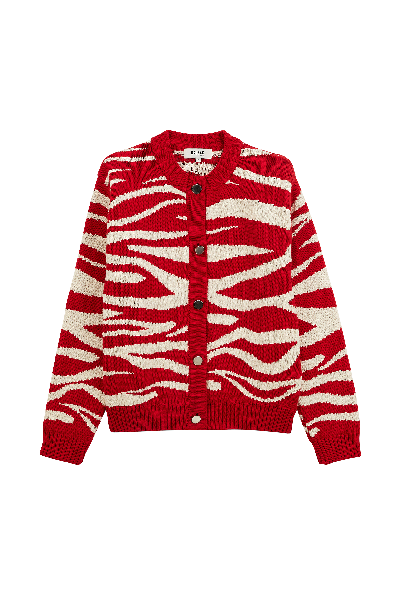 Cardigan Giboulé red and ecru
