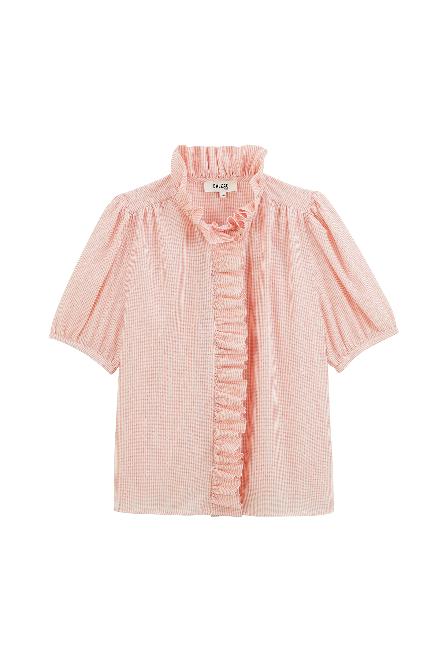 Iridescent coral striped bathing shirt