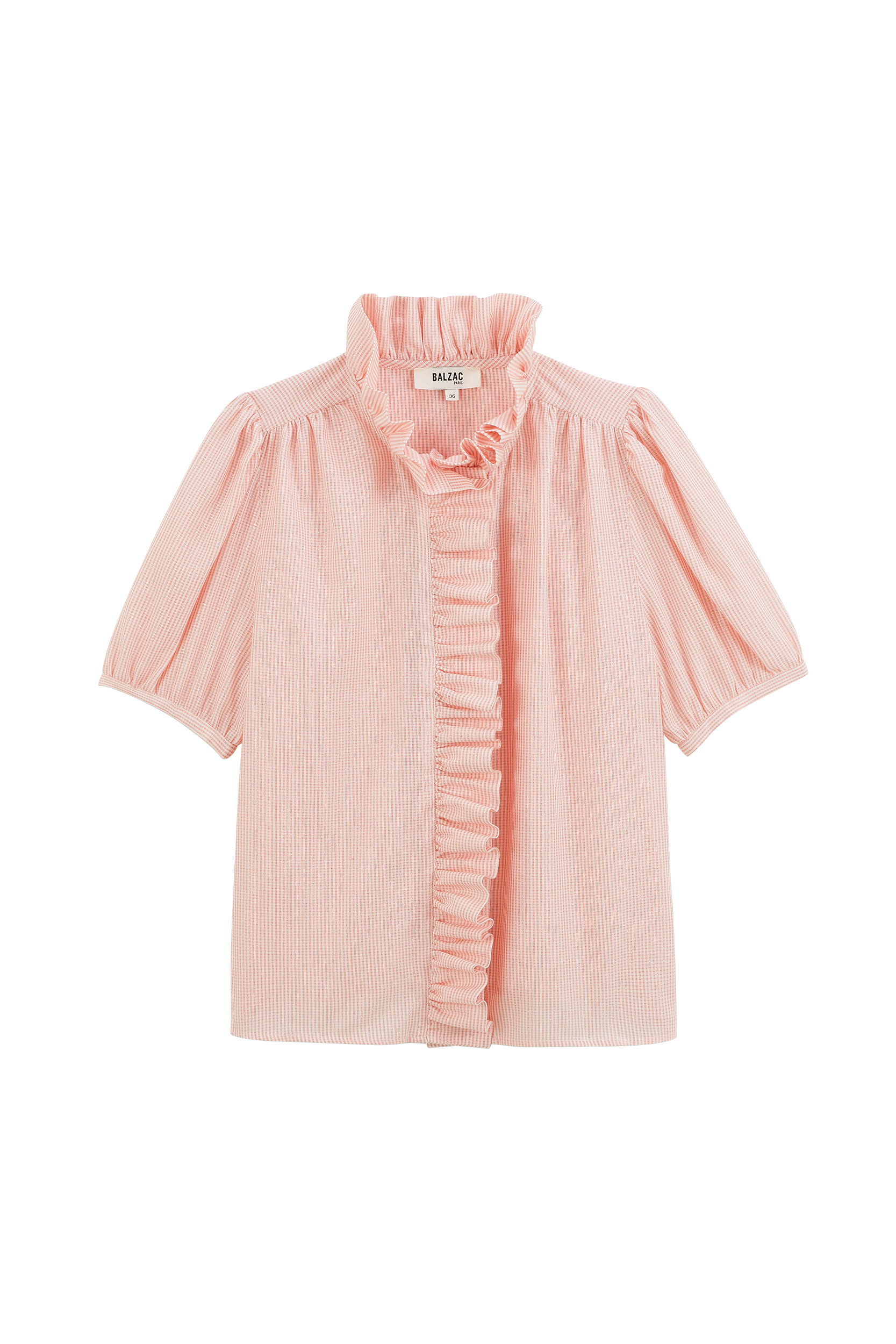 Iridescent coral striped bathing shirt