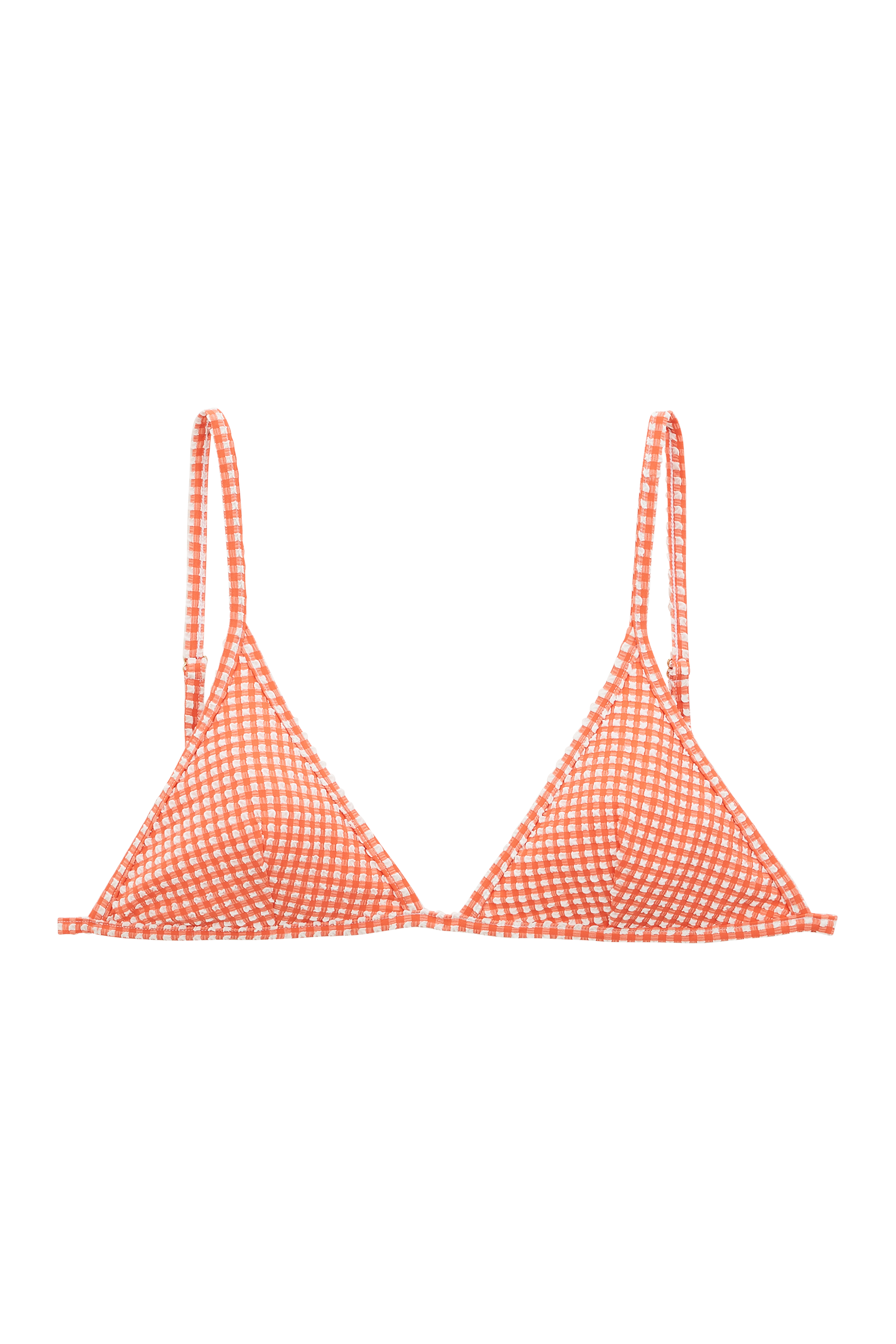 High of swimsuit Elise gingham orange and white