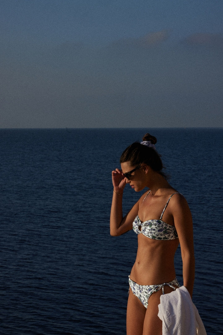 High of swimsuit Dahlia printed jardin in flowers