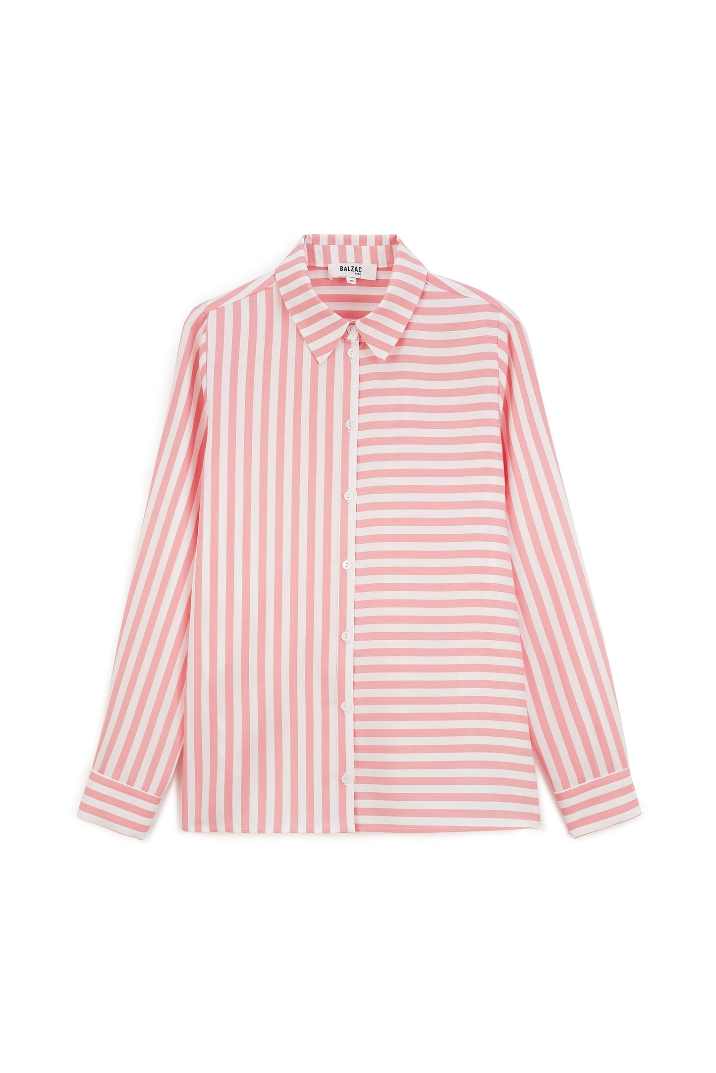 Bindweed shirt with pink stripes
