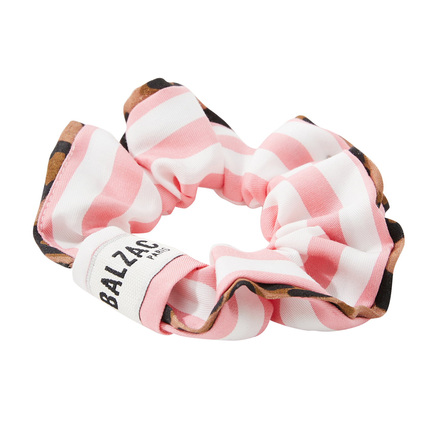 Amber scrunchie with pink stripes print