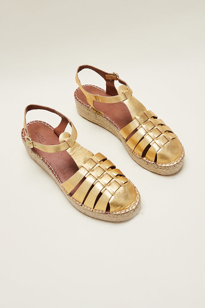 Golden poppy sandals