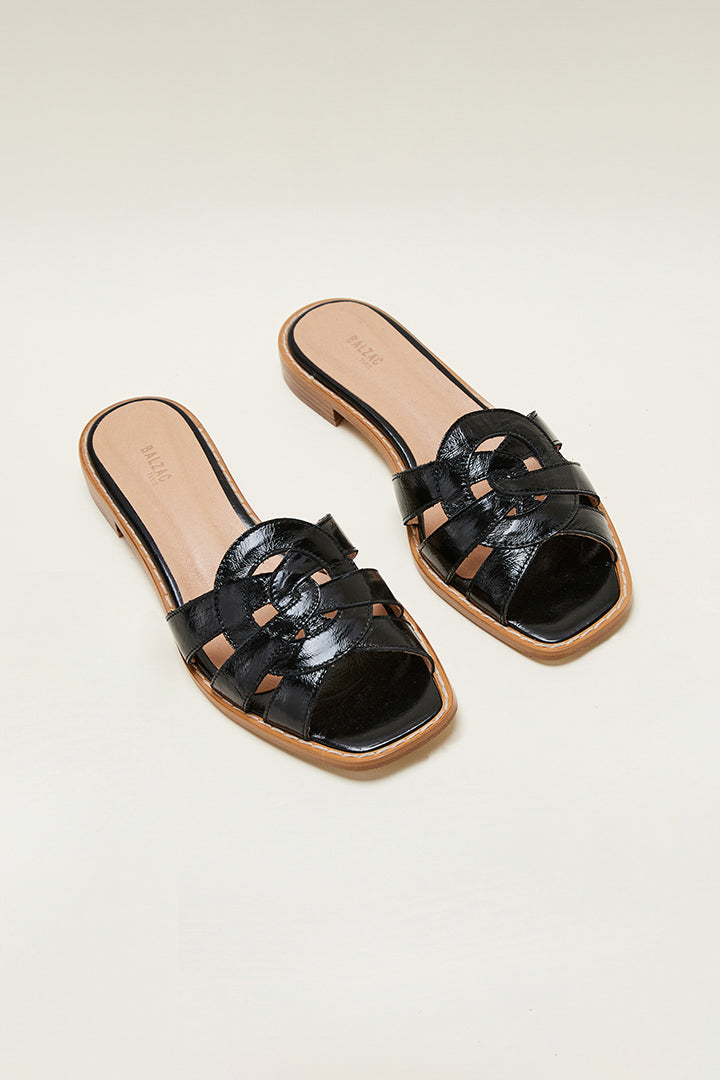 Melisse black patent sandals
