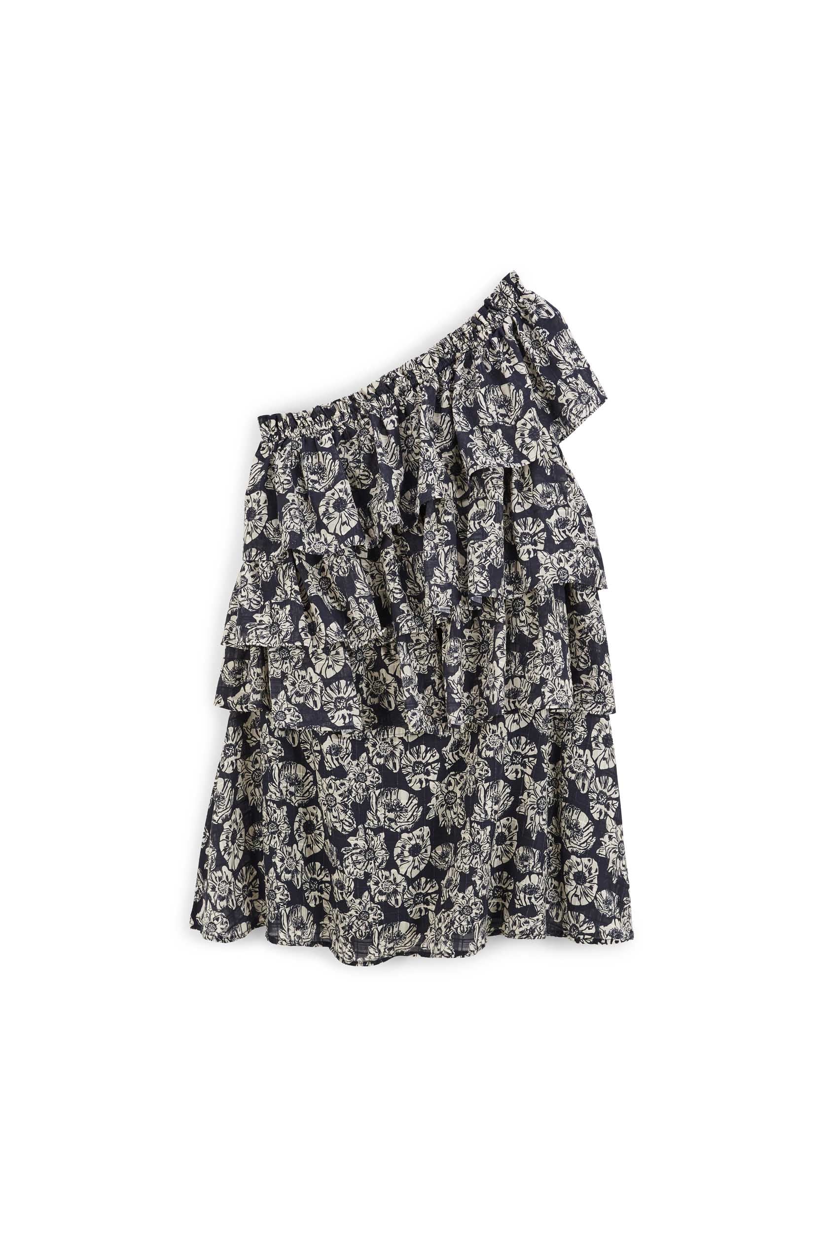 Dress Nouba printed flower party navy and ecru