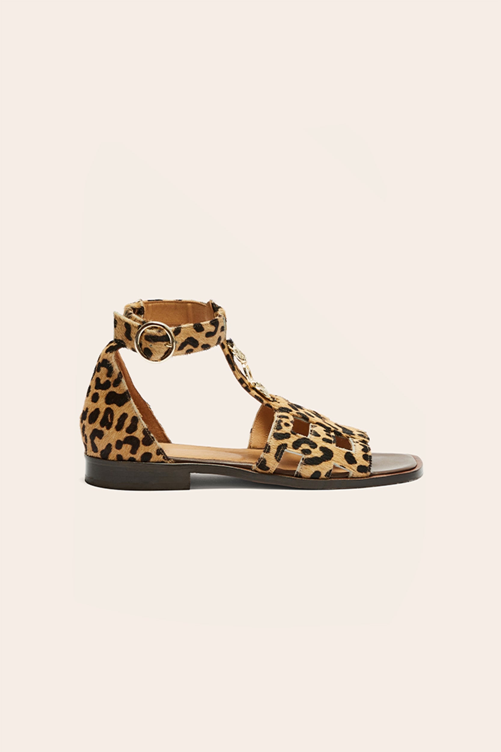 Selena pony cheetah sandals
