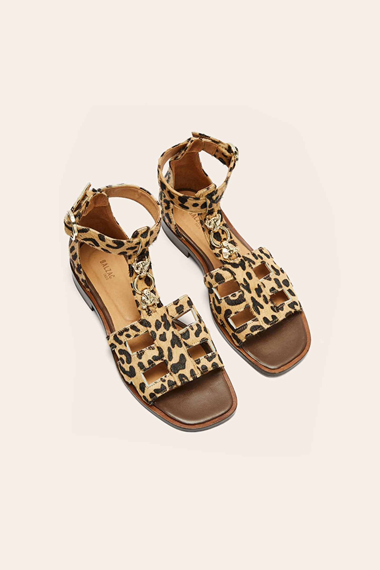 Selena pony cheetah sandals