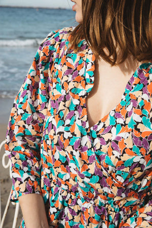 Robe Nacre coquillage imprimé multicolore coton bio OEKO-TEX