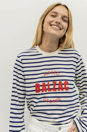 Striped George Literary Top