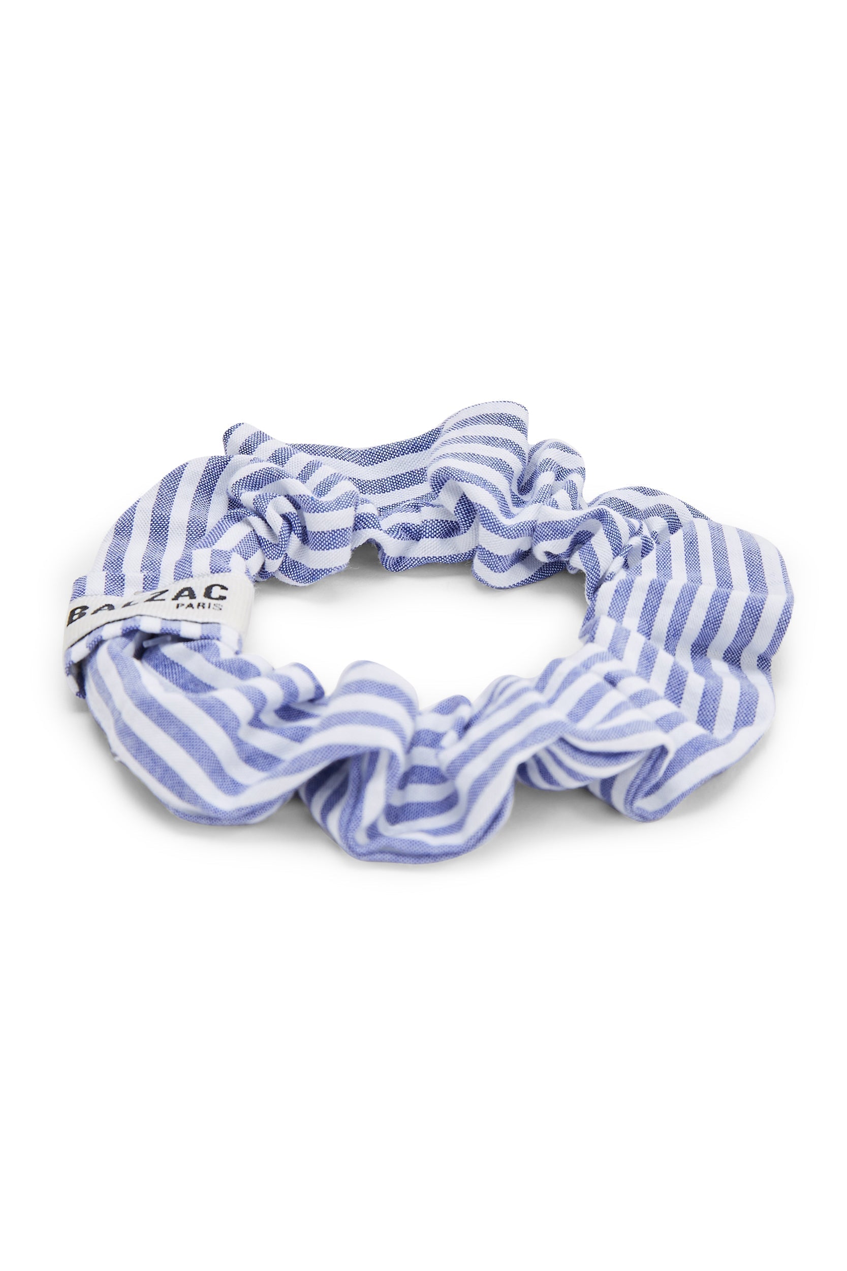 Travel scrunchie blue stripes