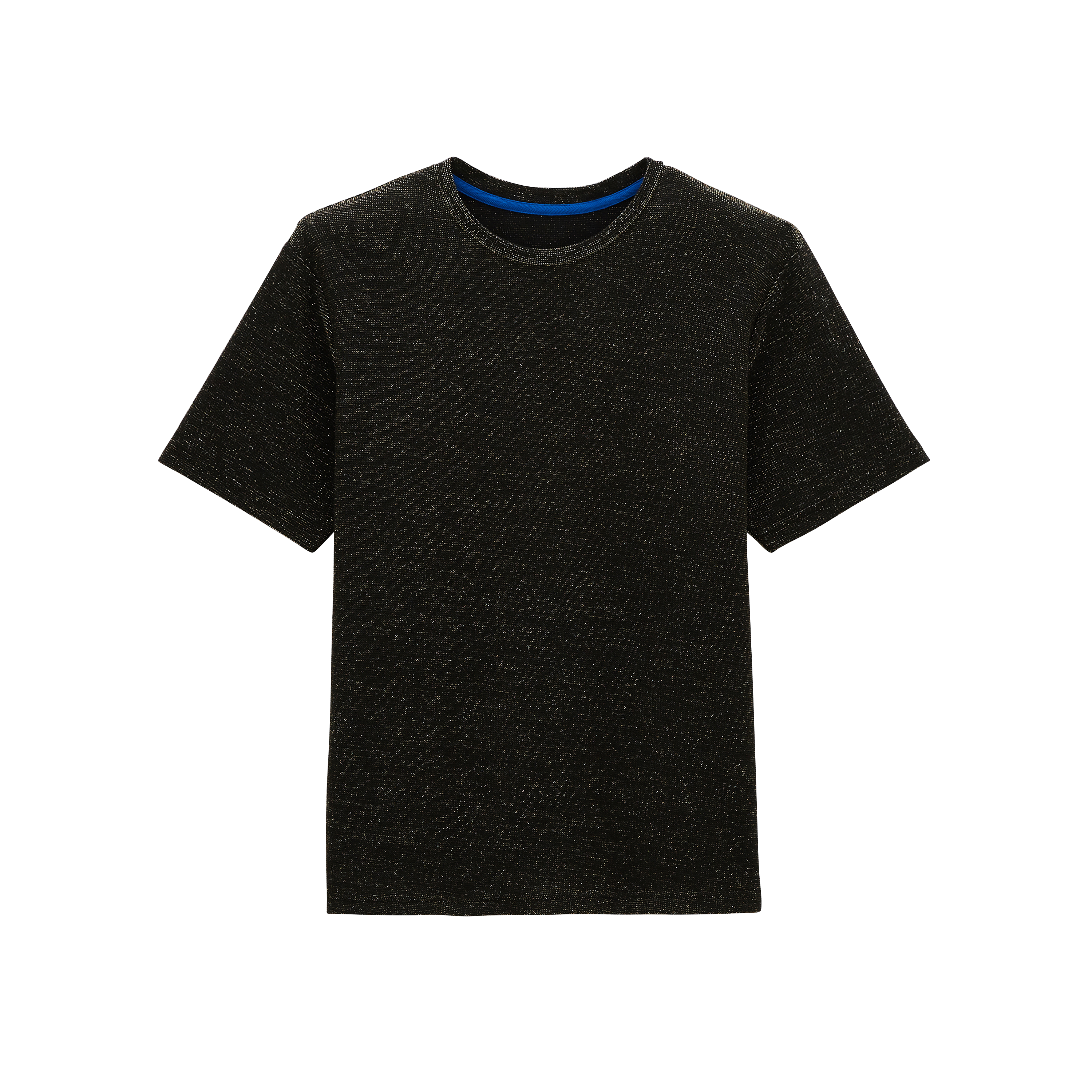 T-shirt Son black iridescent gold