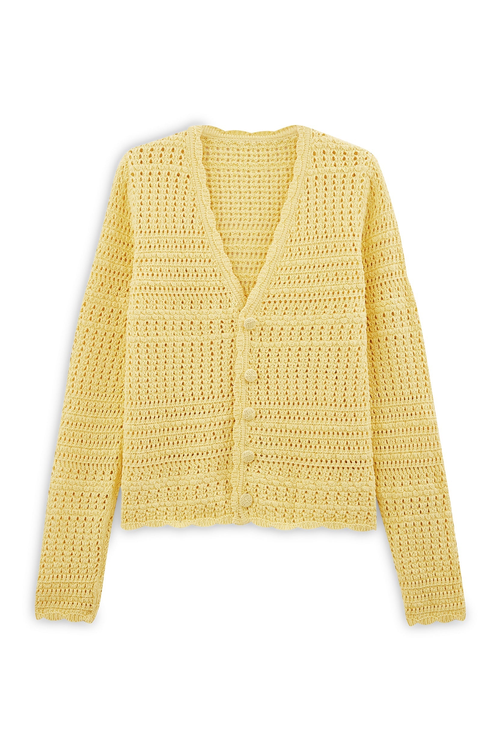 Gilet Cardigan Jaune Vert Nougat London Taille 38 - Coupe Portefeuille, Mancheron, Occasion TBE