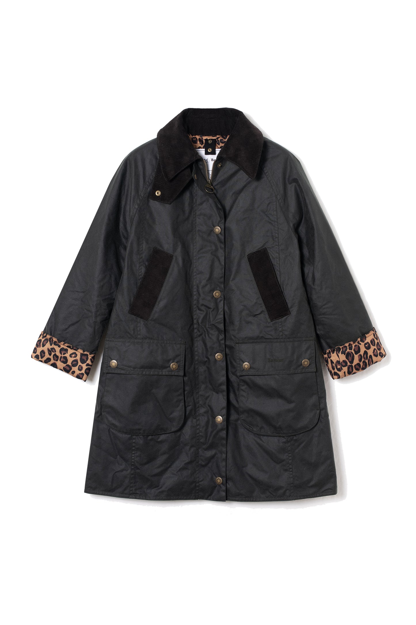 Barbour x BP Khaki and Leopard Colette Coat