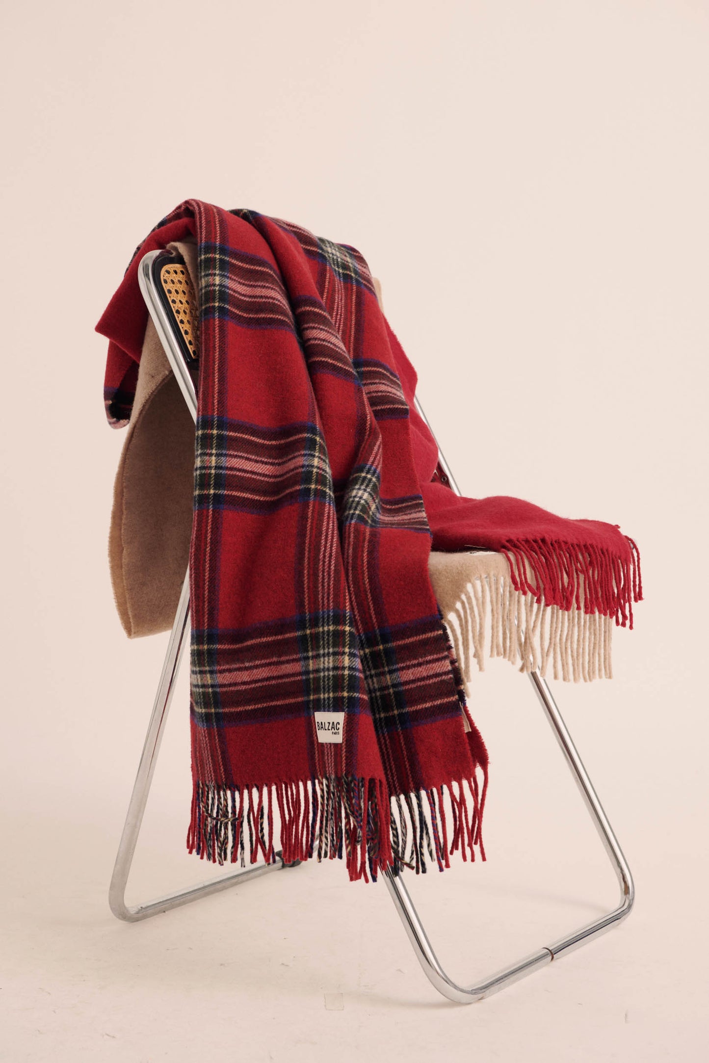 Écharpe Public tartan rouge