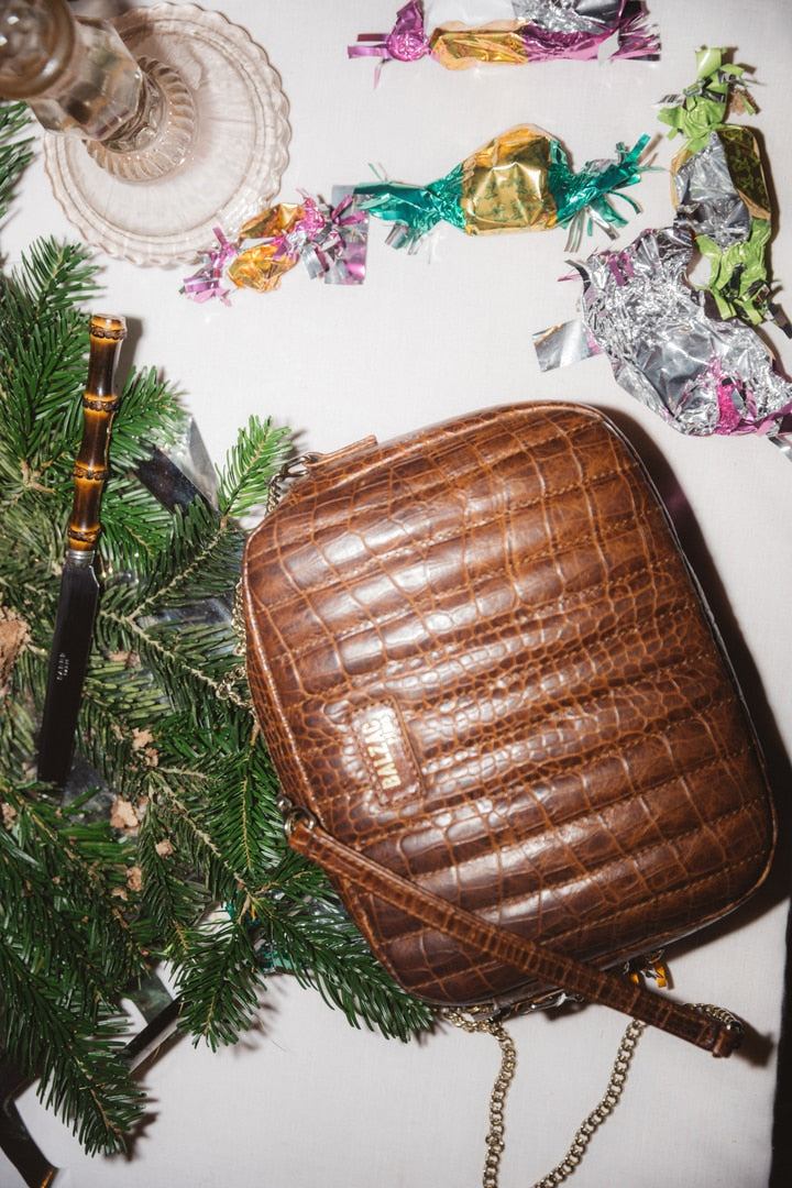 Bag César cognac embossed
