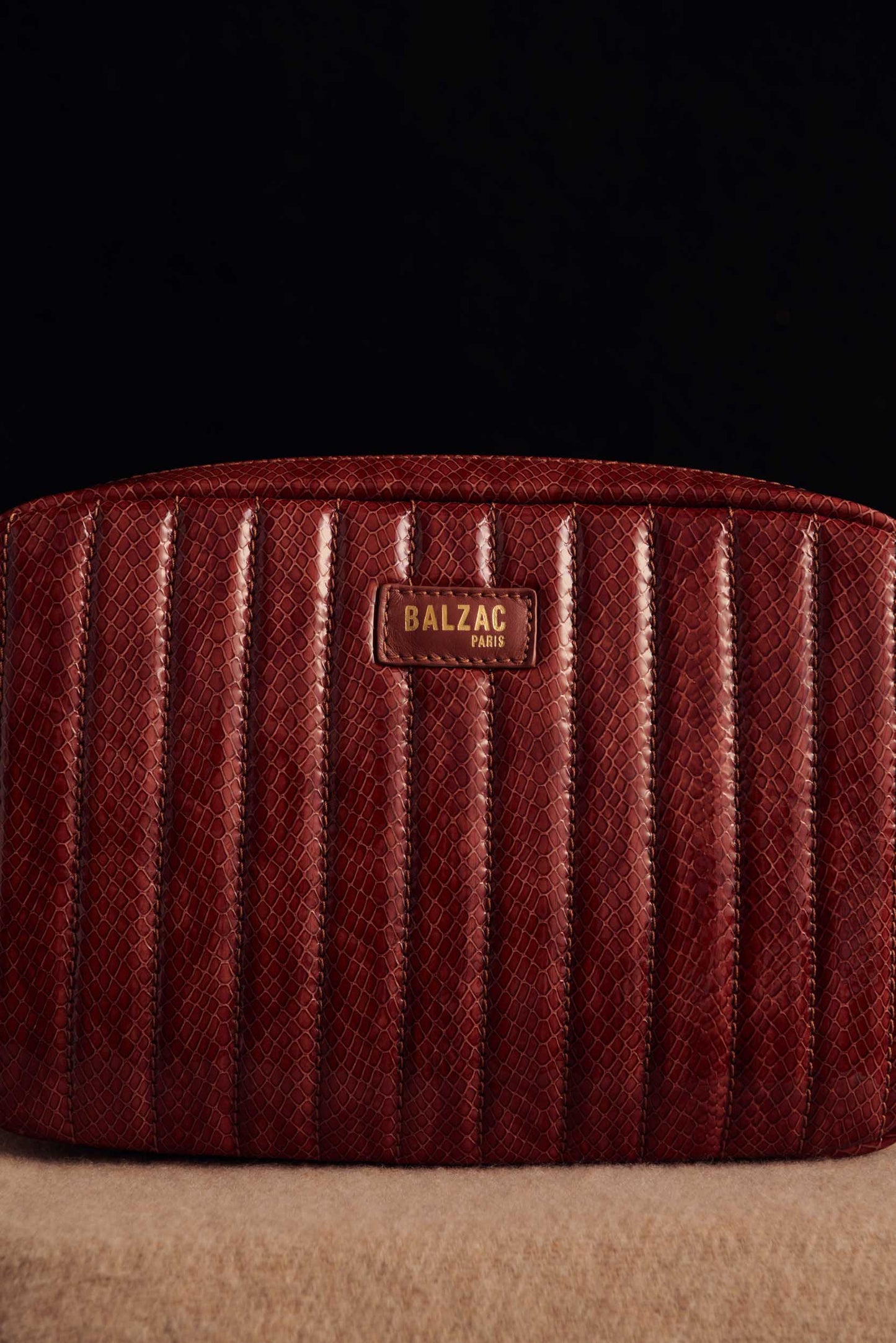 Sac Grand César vernis embossé cognac