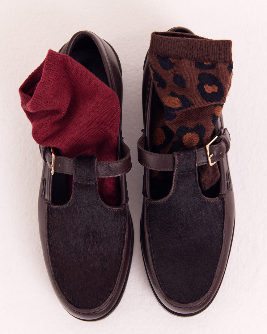 Sock Léo leopard tawny