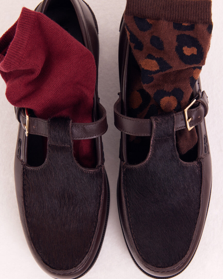 Dark Red Tobby Socks