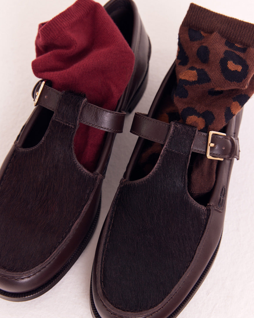 Dark Red Tobby Socks