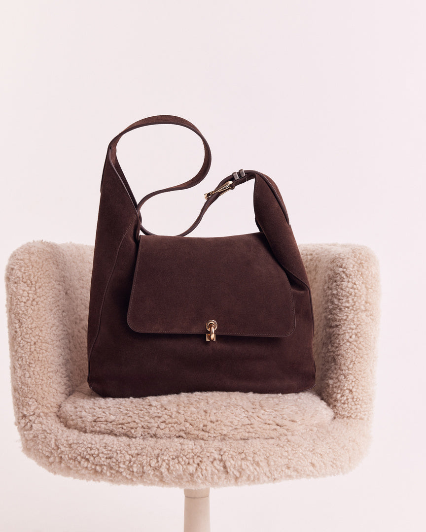 Bag Gala suede of leather mocha