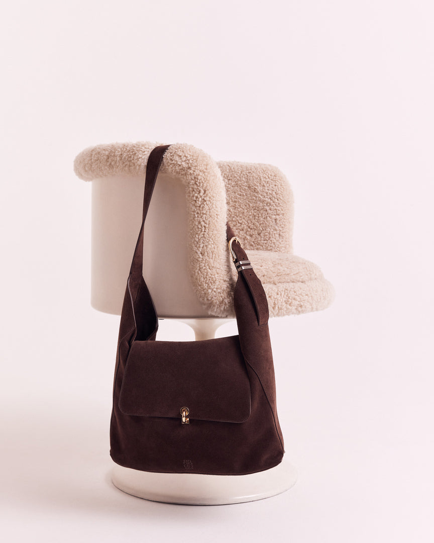 Bag Gala suede of leather mocha