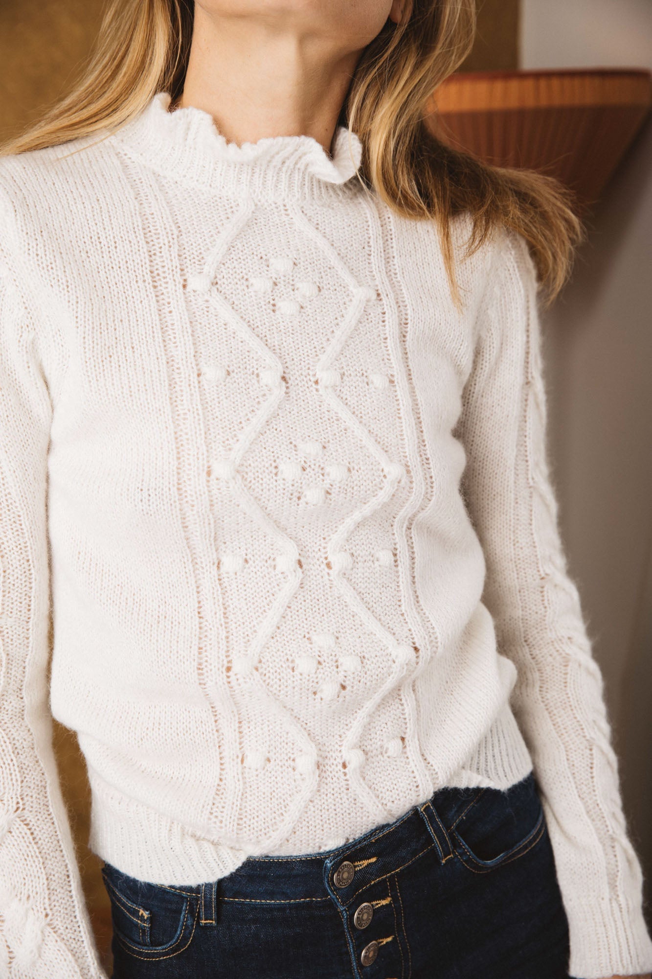 White hot sale fancy sweater