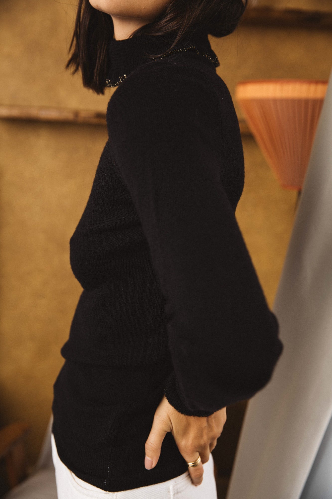Romuald black sweater in merino wool