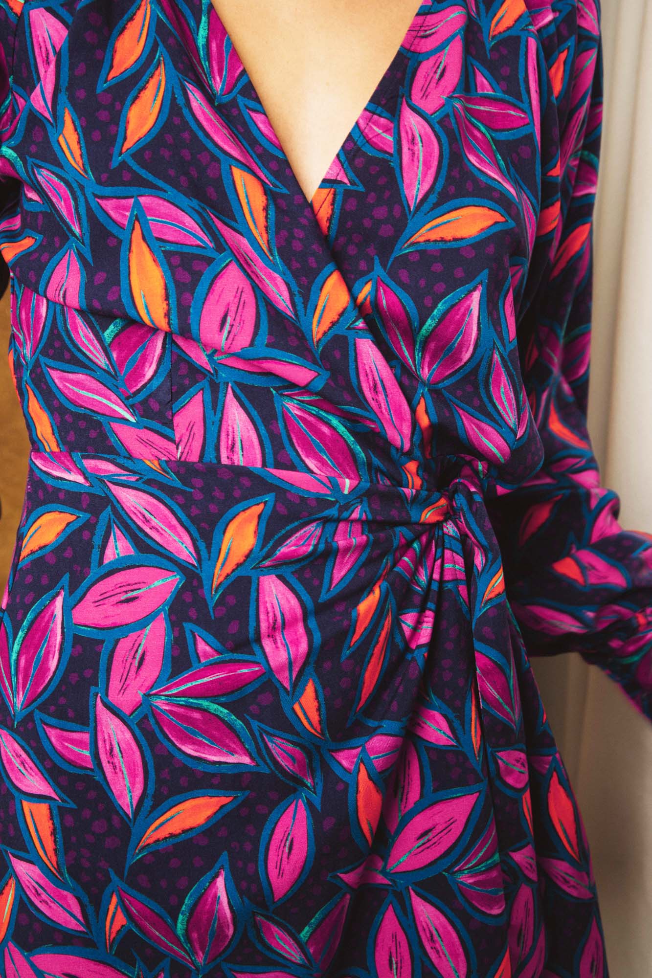 Anaïs leaf print dress