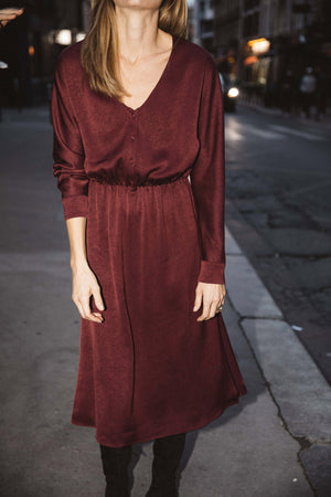 Burgundy Fiona dress