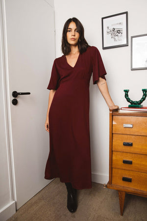 Robe Géraldine bordeaux