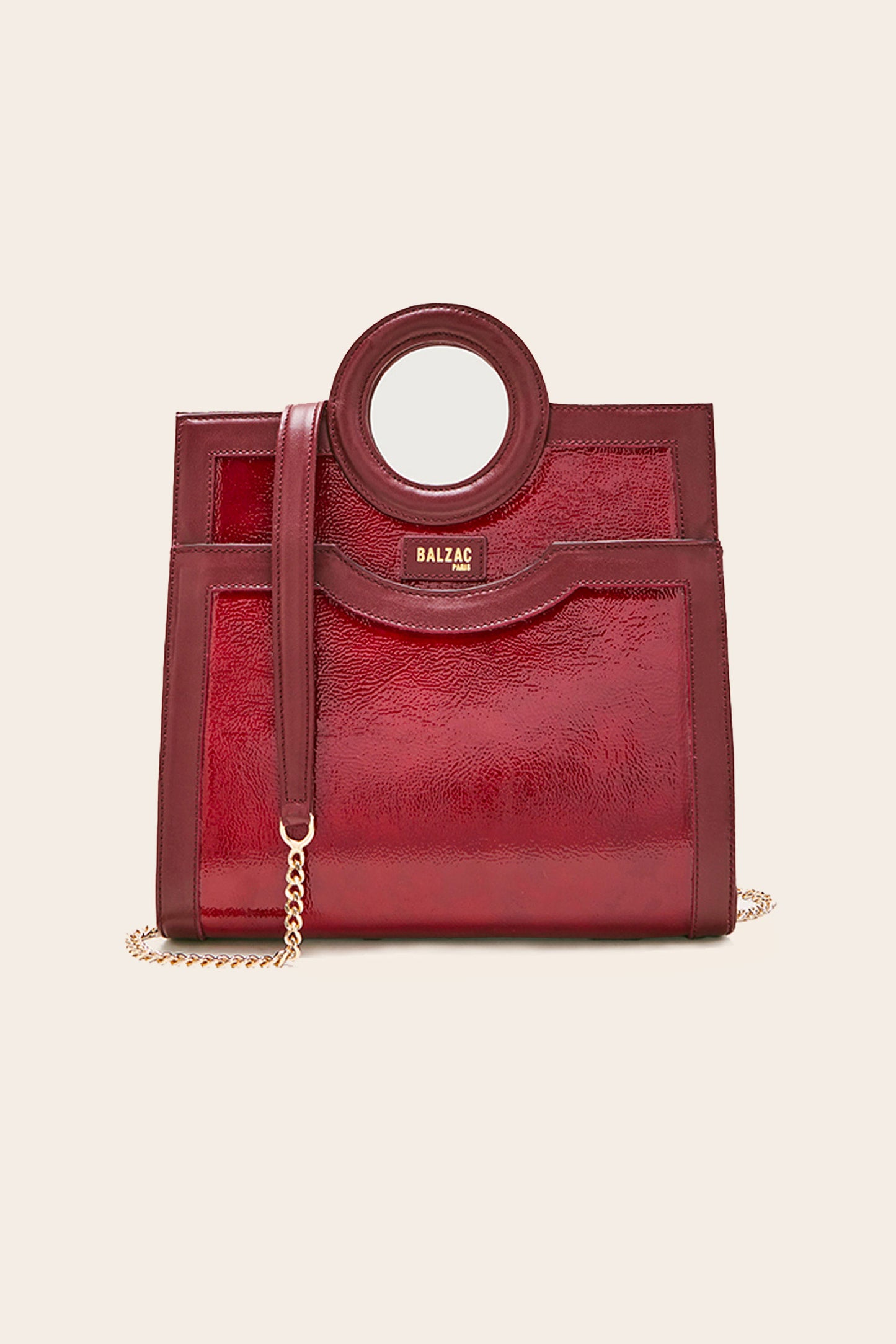 Burgundy bi-material Gaia bag