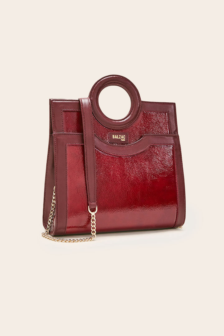 Burgundy bi-material Gaia bag