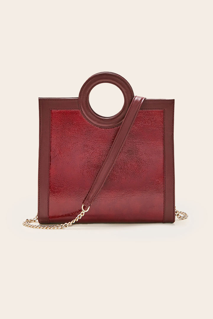 Burgundy bi-material Gaia bag