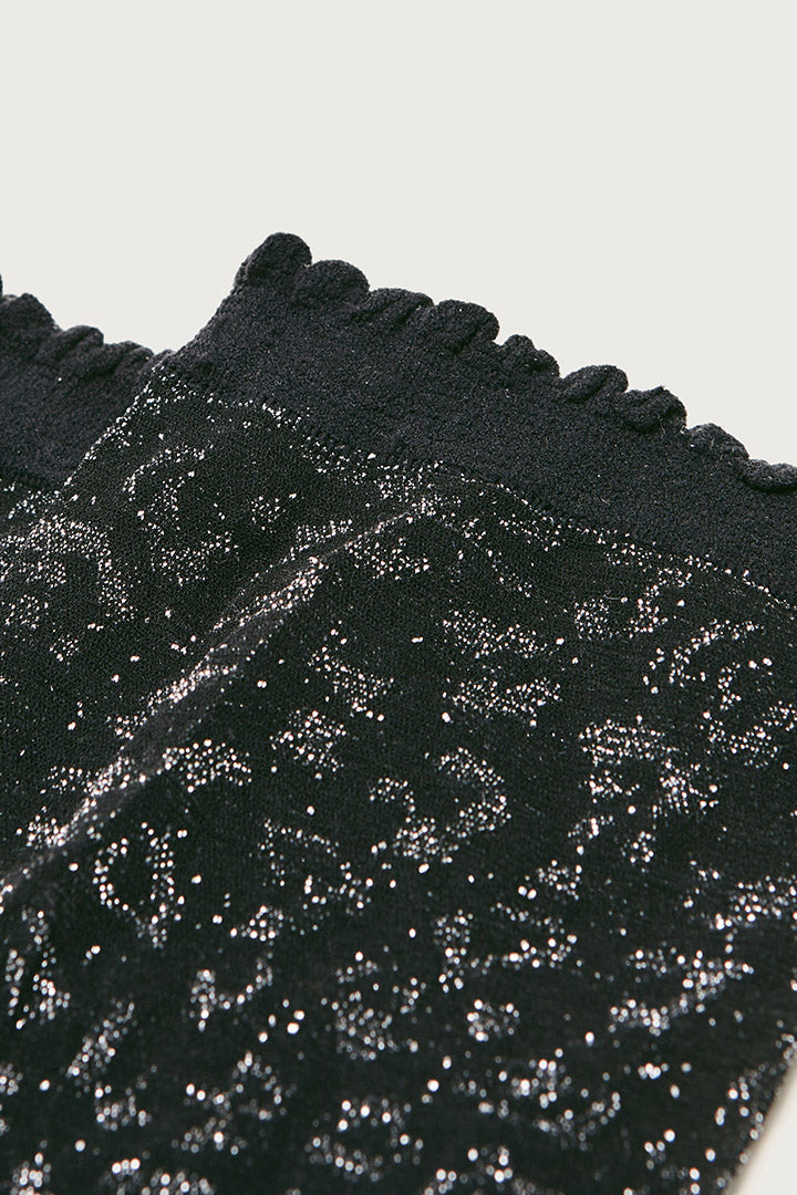 Socquette Maya black iridescent