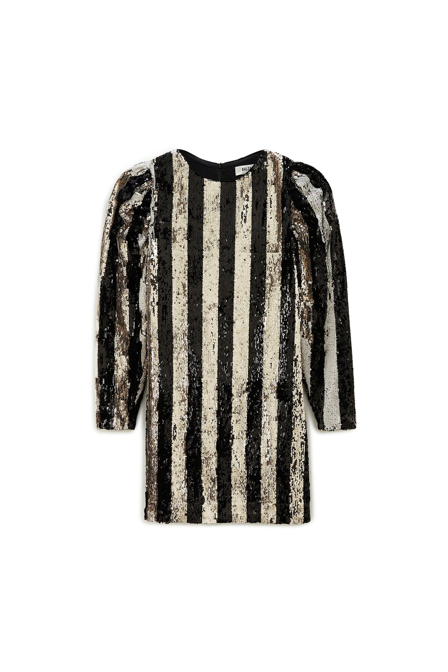 Eugenia black and gold striped dress