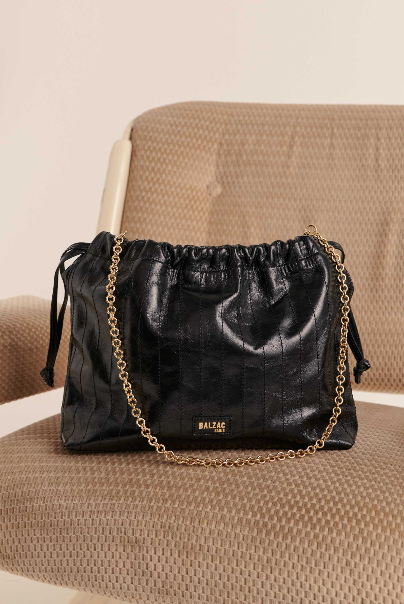 Bag Amaïa crinkled black