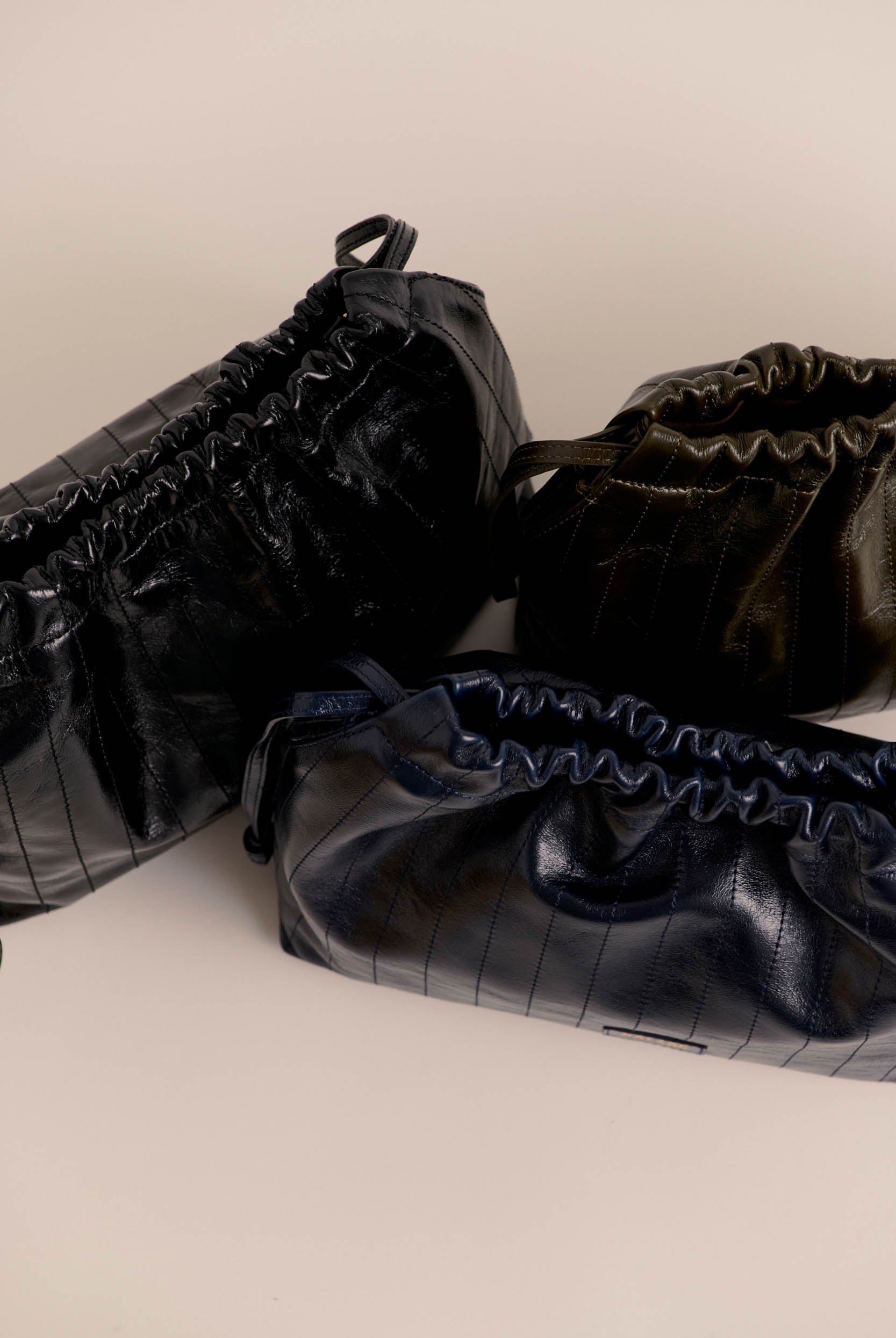 Bag Amaïa crinkled blue night