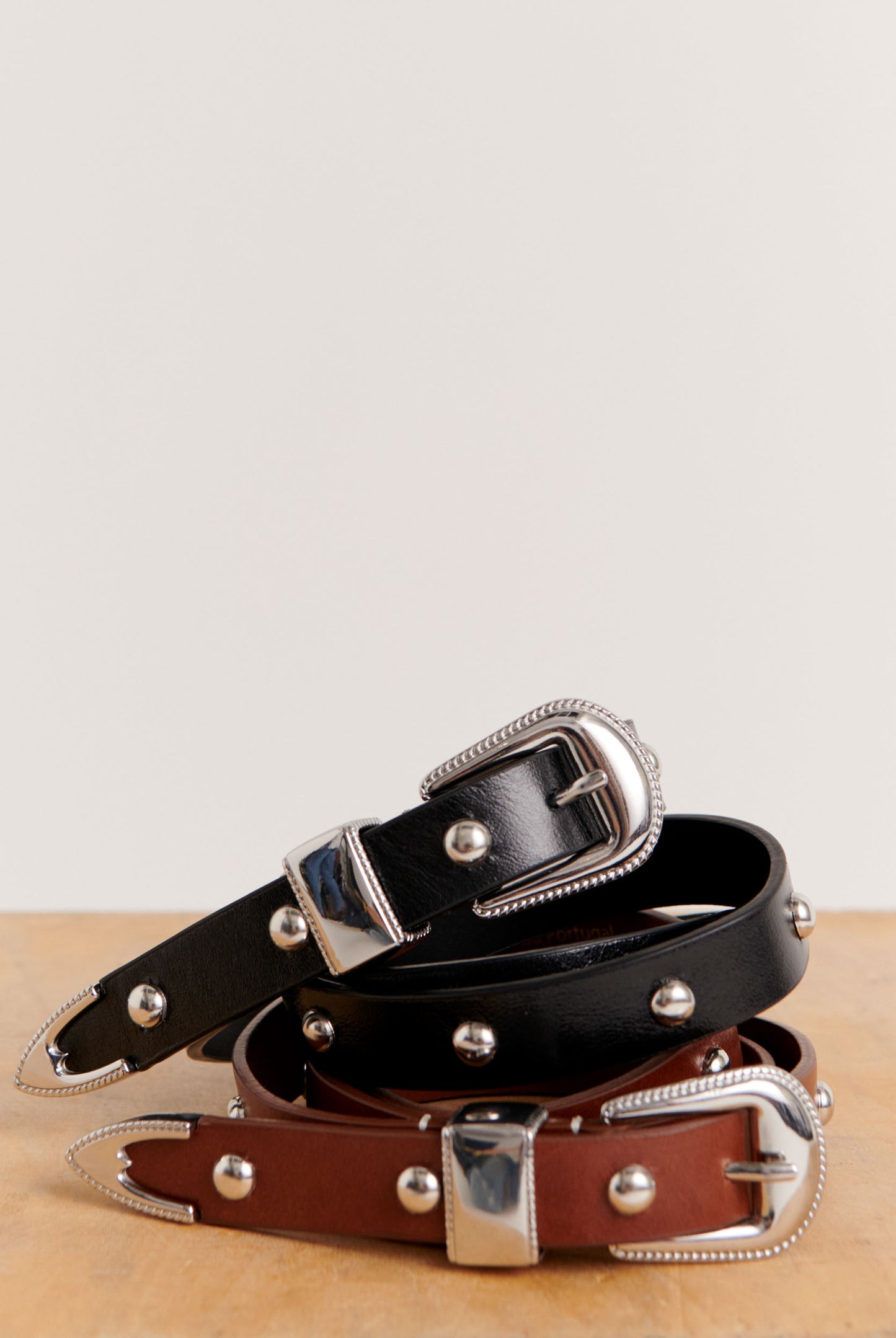 Ceinture Cameron clouté camel