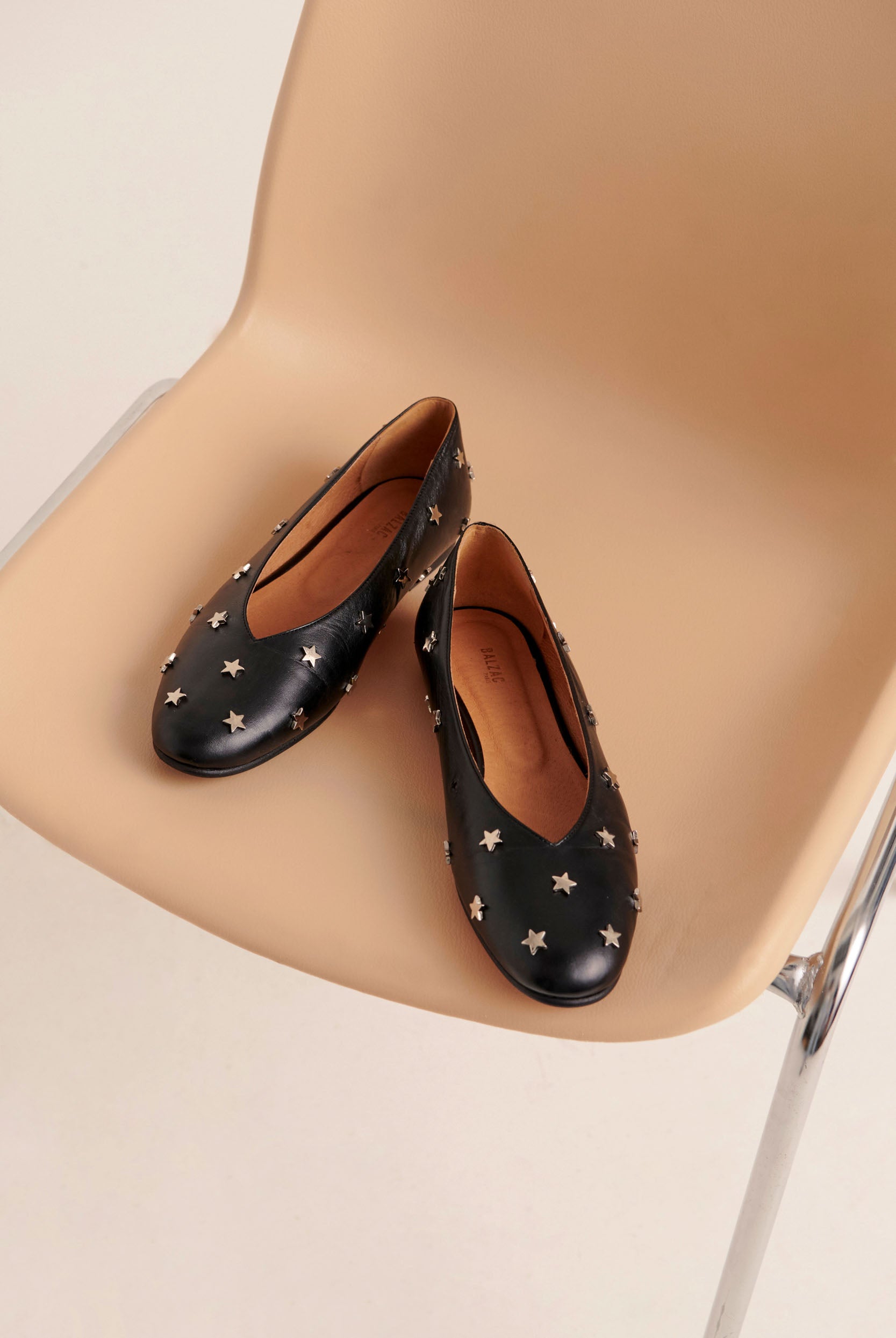 Ballet flats Freddie black étoiles argentées