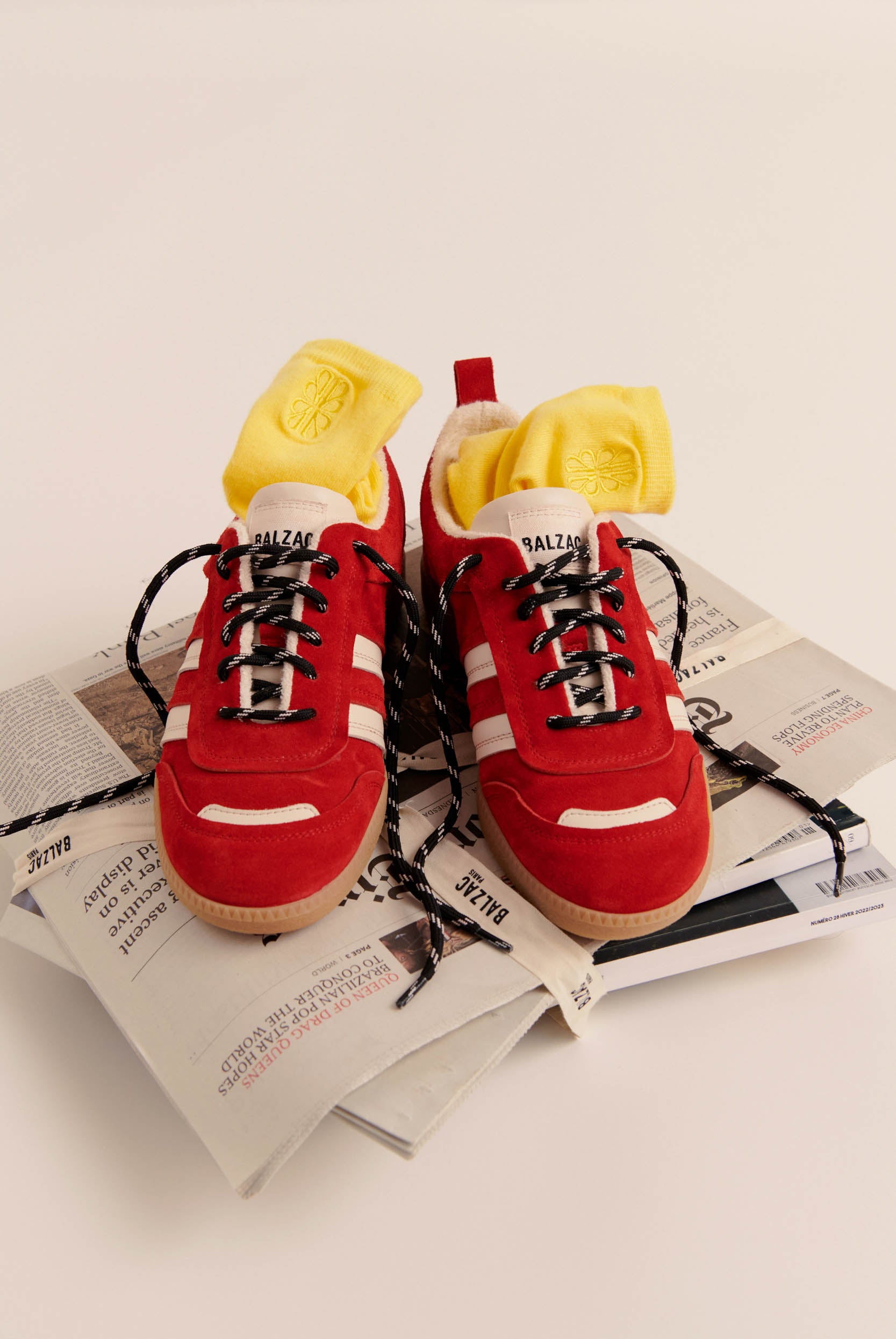 Sneakers Quinn suede of leather red