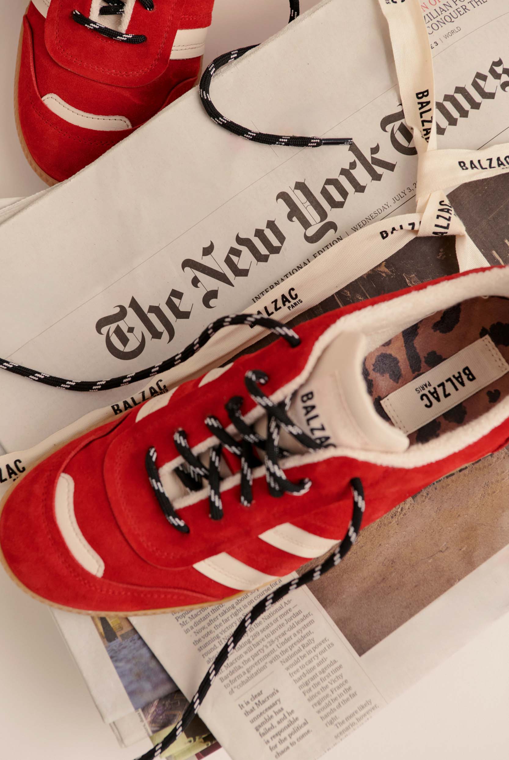 Sneakers Quinn suede of leather red