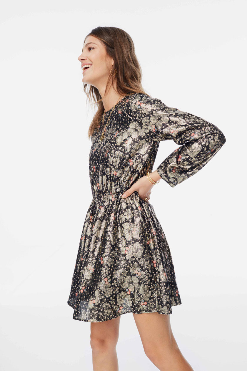 Robe Laila irisée à fleurs